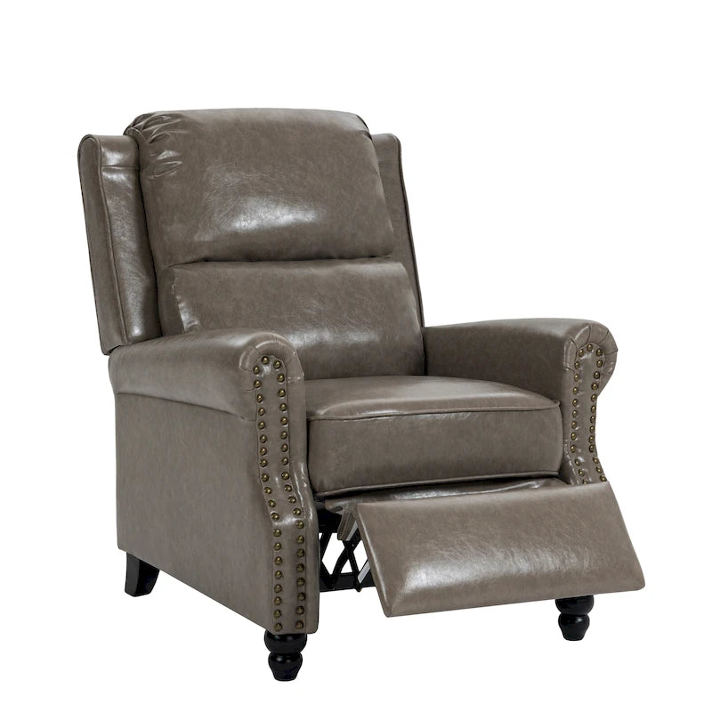 Fauteuil inclinable moderne à assise rembourrée et revêtement en cuir PU