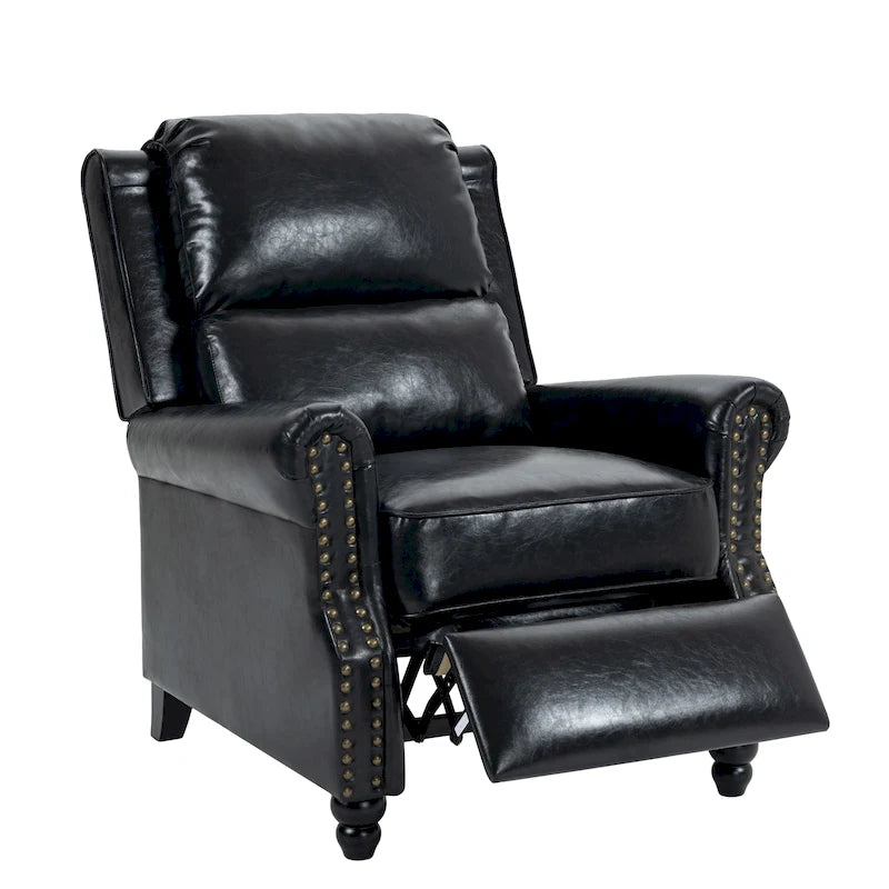 Fauteuil inclinable moderne à assise rembourrée et revêtement en cuir PU