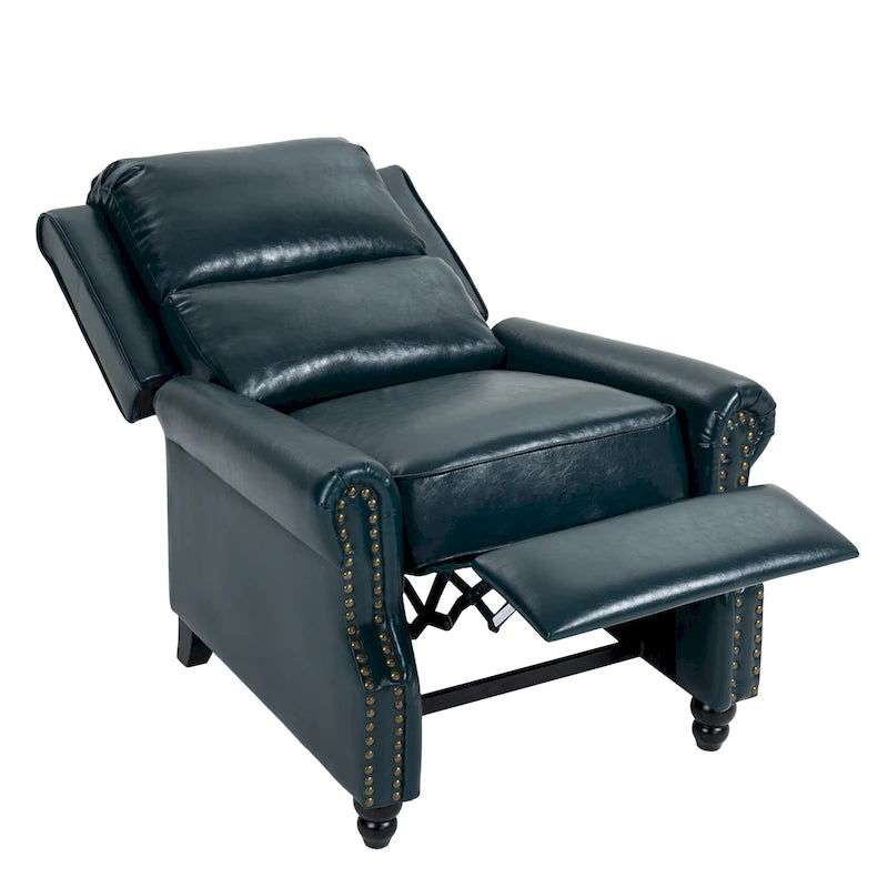 Fauteuil inclinable moderne à assise rembourrée et revêtement en cuir PU