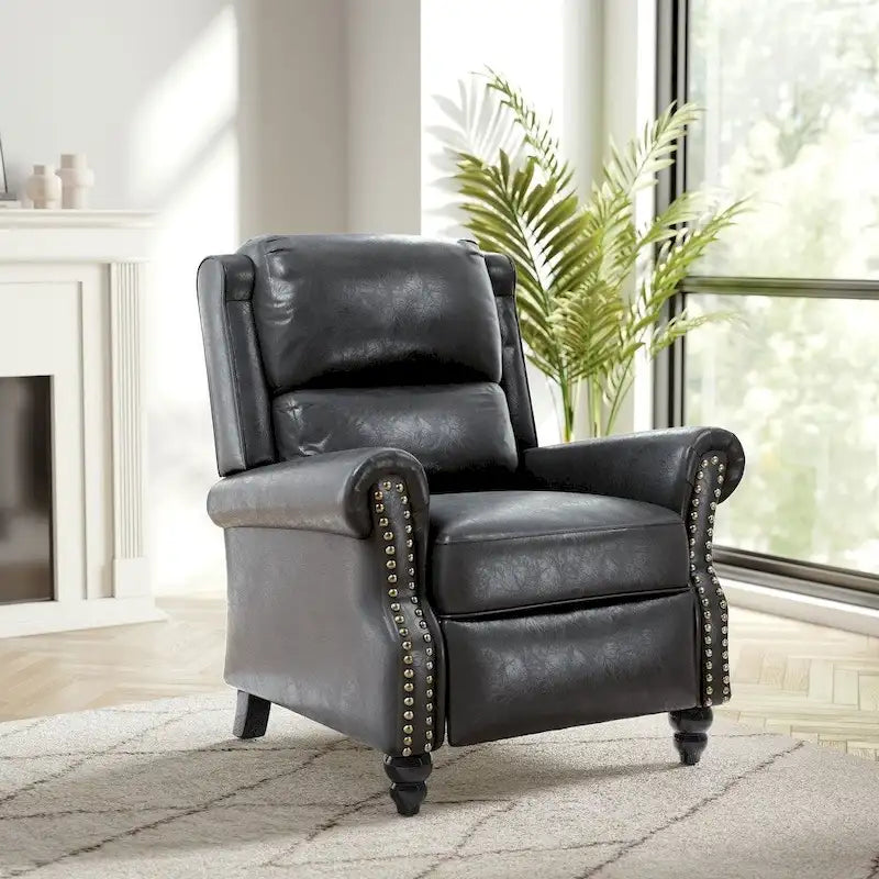 Fauteuil inclinable moderne à assise rembourrée et revêtement en cuir PU