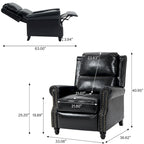 Fauteuil inclinable moderne à assise rembourrée et revêtement en cuir PU
