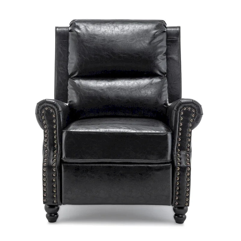 Fauteuil inclinable moderne à assise rembourrée et revêtement en cuir PU