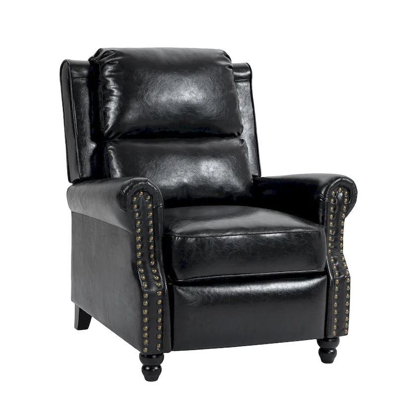 Fauteuil inclinable moderne à assise rembourrée et revêtement en cuir PU