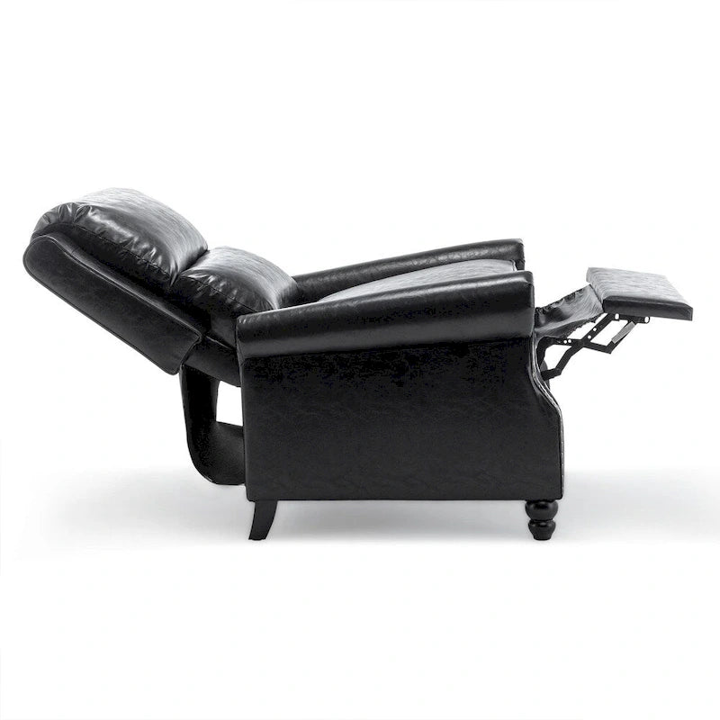 Fauteuil inclinable moderne à assise rembourrée et revêtement en cuir PU