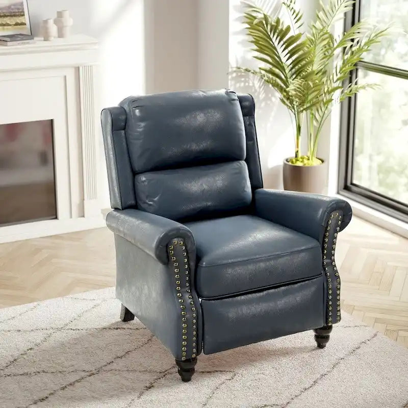 Fauteuil inclinable moderne à assise rembourrée et revêtement en cuir PU