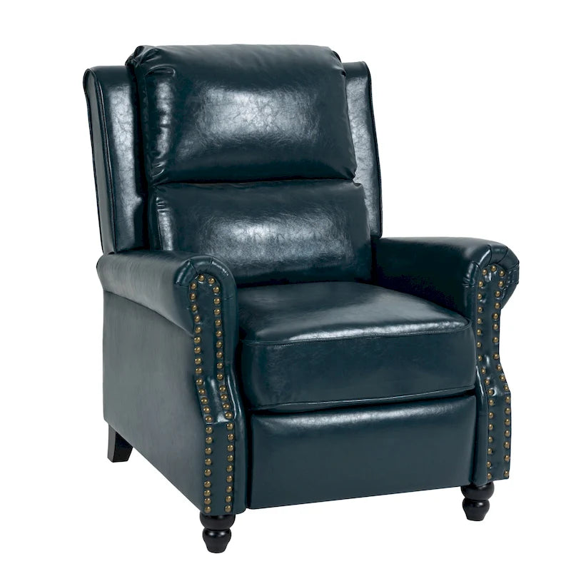 Fauteuil inclinable moderne à assise rembourrée et revêtement en cuir PU
