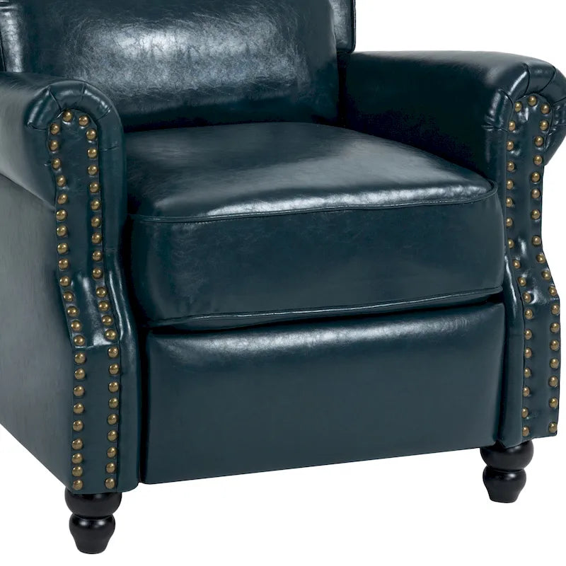 Fauteuil inclinable moderne à assise rembourrée et revêtement en cuir PU