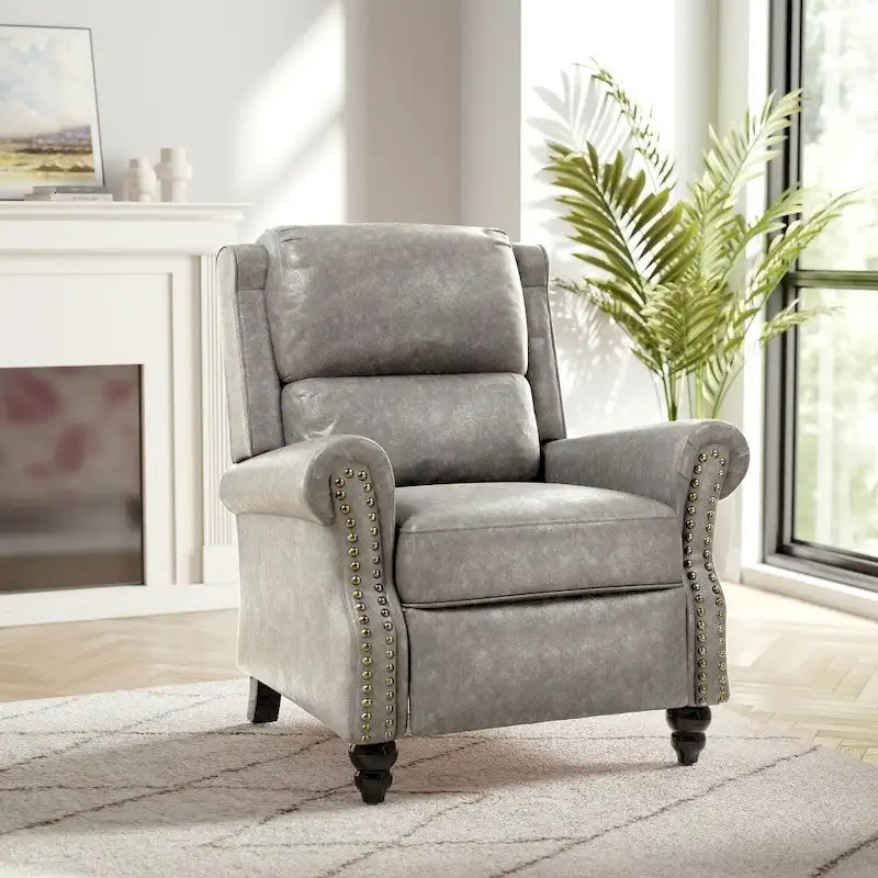 Fauteuil inclinable moderne à assise rembourrée et revêtement en cuir PU