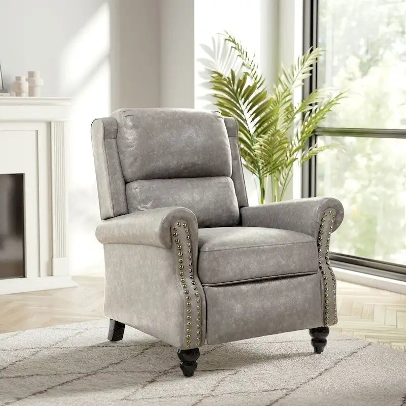 Fauteuil inclinable moderne à assise rembourrée et revêtement en cuir PU