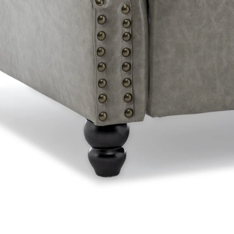 Fauteuil inclinable moderne à assise rembourrée et revêtement en cuir PU