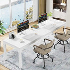 Bureau double extra long de 200 cm (78,74 pouces) pour 2 personnes, idéal pour le bureau à domicile