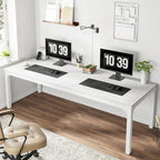 Bureau double extra long de 200 cm (78,74 pouces) pour 2 personnes, idéal pour le bureau à domicile