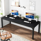 Bureau double extra long de 200 cm (78,74 pouces) pour 2 personnes, idéal pour le bureau à domicile