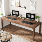 Bureau double extra long de 200 cm (78,74 pouces) pour 2 personnes, idéal pour le bureau à domicile