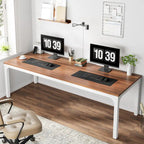 Bureau double extra long de 200 cm (78,74 pouces) pour 2 personnes, idéal pour le bureau à domicile