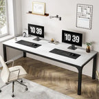 Bureau double extra long de 200 cm (78,74 pouces) pour 2 personnes, idéal pour le bureau à domicile
