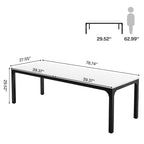 Bureau double extra long de 200 cm (78,74 pouces) pour 2 personnes, idéal pour le bureau à domicile