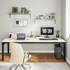 Bureau double extra long de 200 cm (78,74 pouces) pour 2 personnes, idéal pour le bureau à domicile