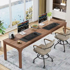 Bureau double extra long de 200 cm (78,74 pouces) pour 2 personnes, idéal pour le bureau à domicile