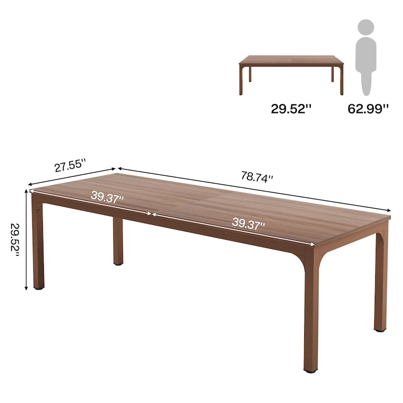 Bureau double extra long de 200 cm (78,74 pouces) pour 2 personnes, idéal pour le bureau à domicile