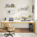 Bureau double extra long de 200 cm (78,74 pouces) pour 2 personnes, idéal pour le bureau à domicile