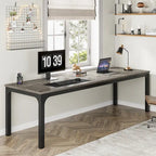 Bureau double extra long de 200 cm (78,74 pouces) pour 2 personnes, idéal pour le bureau à domicile