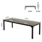 Bureau double extra long de 200 cm (78,74 pouces) pour 2 personnes, idéal pour le bureau à domicile