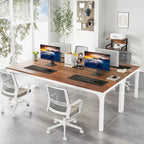 Bureau double extra long de 200 cm (78,74 pouces) pour 2 personnes, idéal pour le bureau à domicile