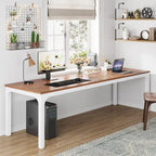 Bureau double extra long de 200 cm (78,74 pouces) pour 2 personnes, idéal pour le bureau à domicile