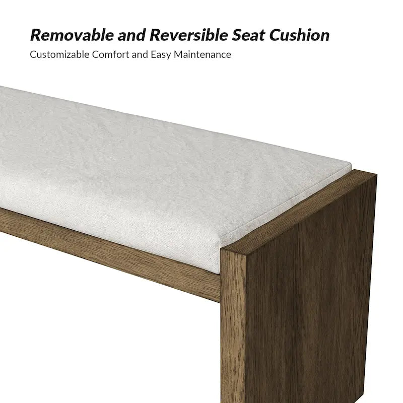 Banc Berta en bois massif capitonné, style transitionnel, par HULALA HOME