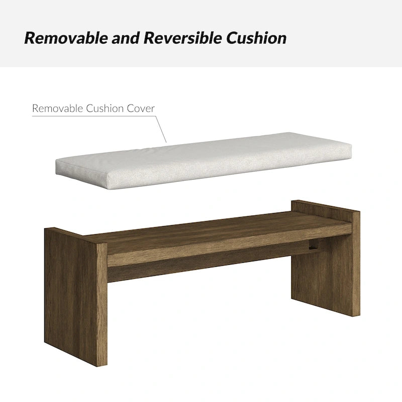 Banc Berta en bois massif capitonné, style transitionnel, par HULALA HOME