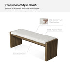 Banc Berta en bois massif capitonné, style transitionnel, par HULALA HOME