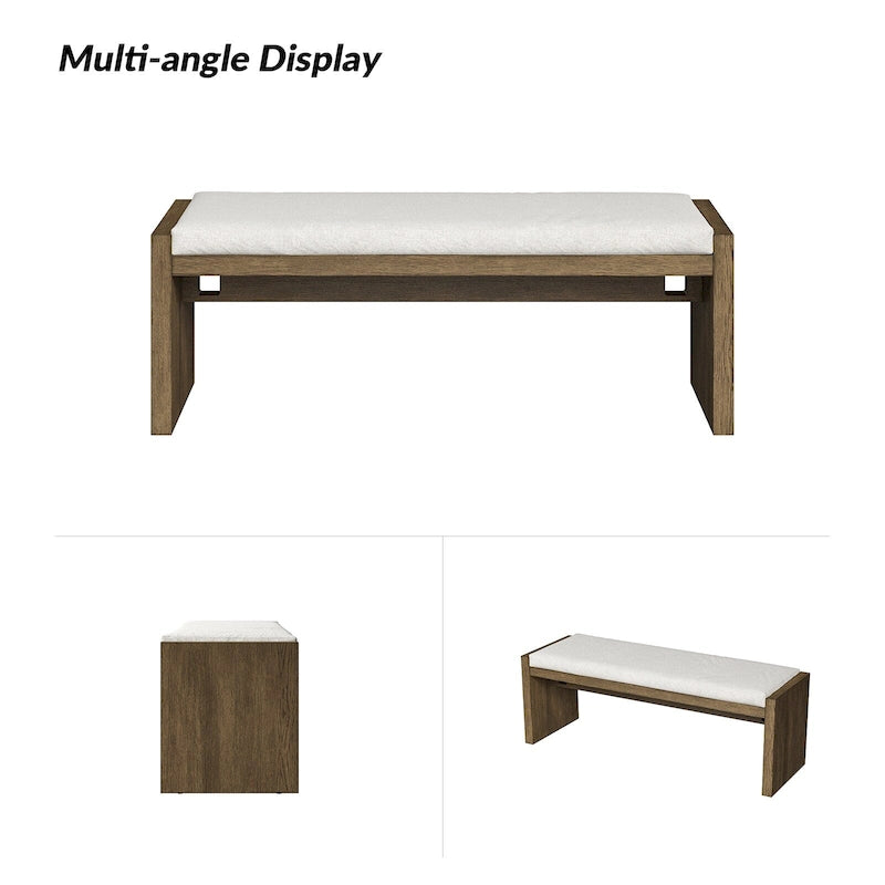 Banc Berta en bois massif capitonné, style transitionnel, par HULALA HOME