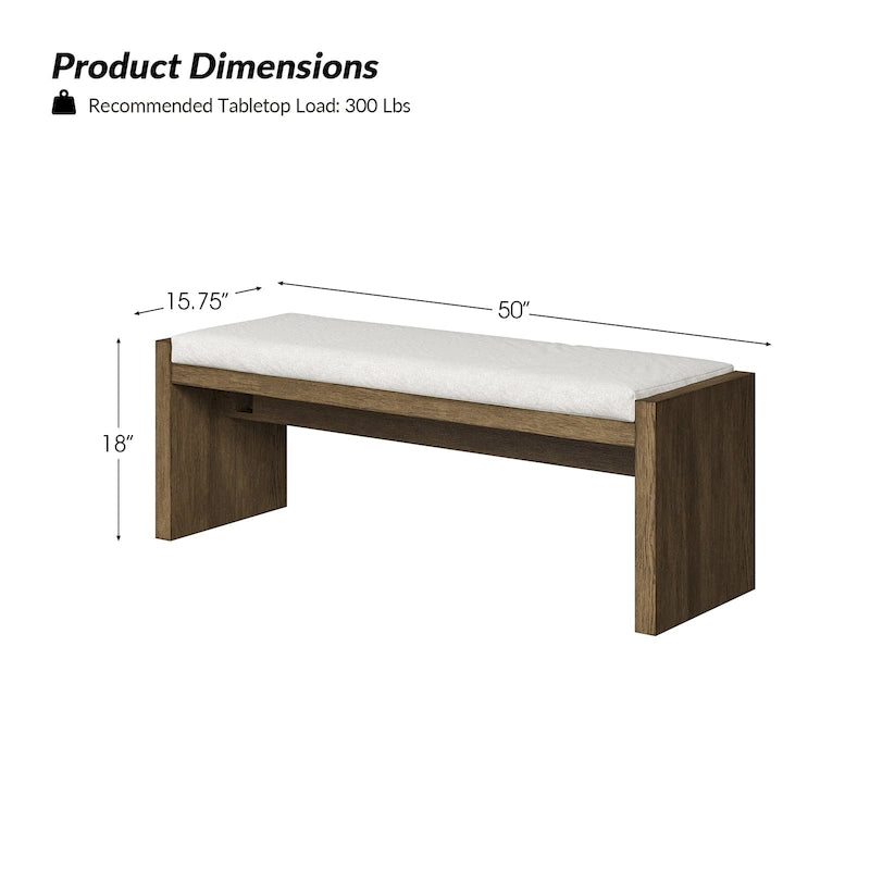 Banc Berta en bois massif capitonné, style transitionnel, par HULALA HOME