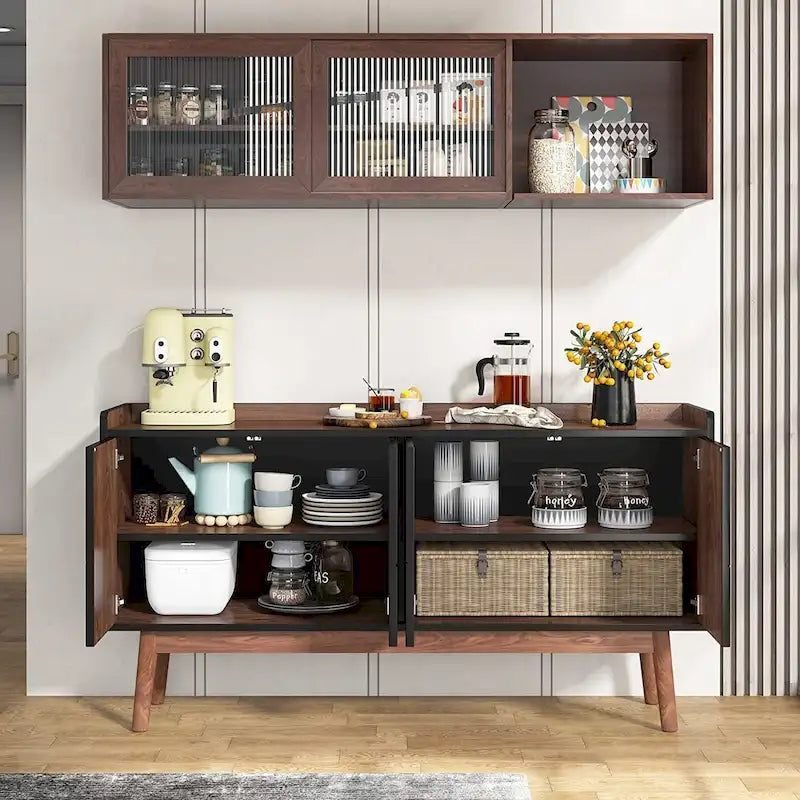 Buffet de cuisine de 140 cm avec rangement et portes - Non disponible
