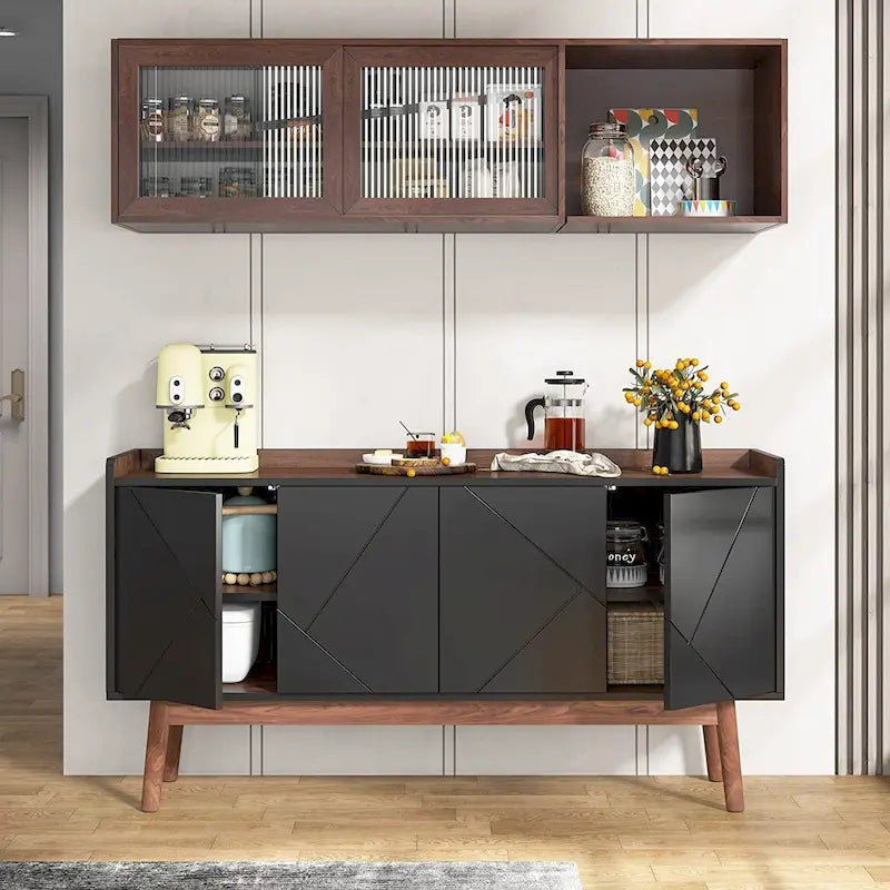 Buffet de cuisine de 140 cm avec rangement et portes - Non disponible