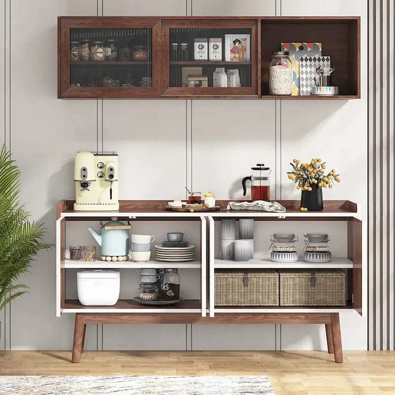 Buffet de cuisine de 140 cm avec rangement et portes - Non disponible