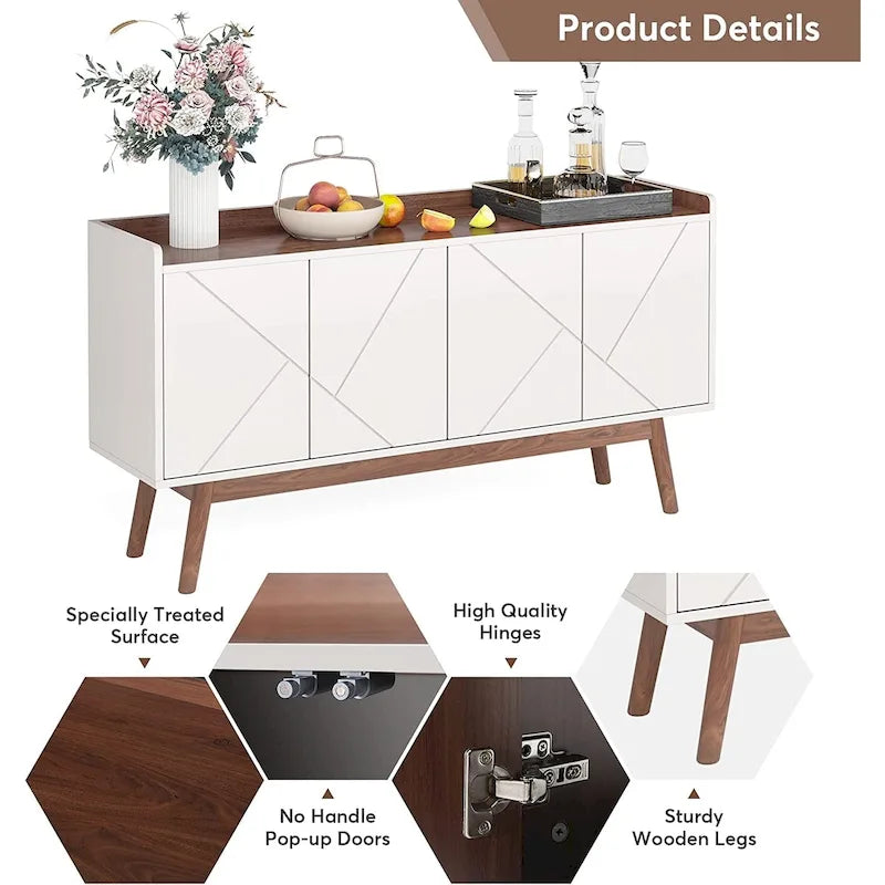 Buffet de cuisine de 140 cm avec rangement et portes - Non disponible
