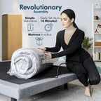 Sommier articulé Renanim avec matelas hybride de 30 cm, double massage, ports USB, contrôle par application, éclairage sous le lit et télécommande.