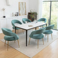 Ensemble de 6 chaises de salle à manger SEYNAR style moderne du milieu du siècle, revêtues de velours et à dossier ouvert