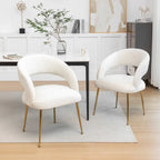 Ensemble de 6 chaises de salle à manger SEYNAR style moderne du milieu du siècle, revêtues de velours et à dossier ouvert