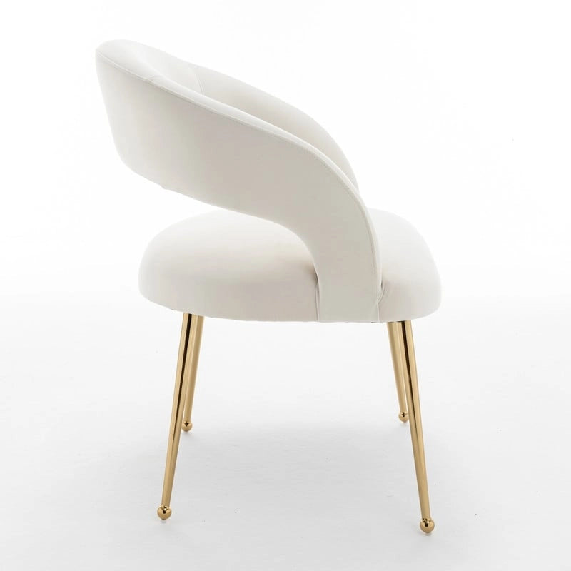 Ensemble de 6 chaises de salle à manger SEYNAR style moderne du milieu du siècle, revêtues de velours et à dossier ouvert