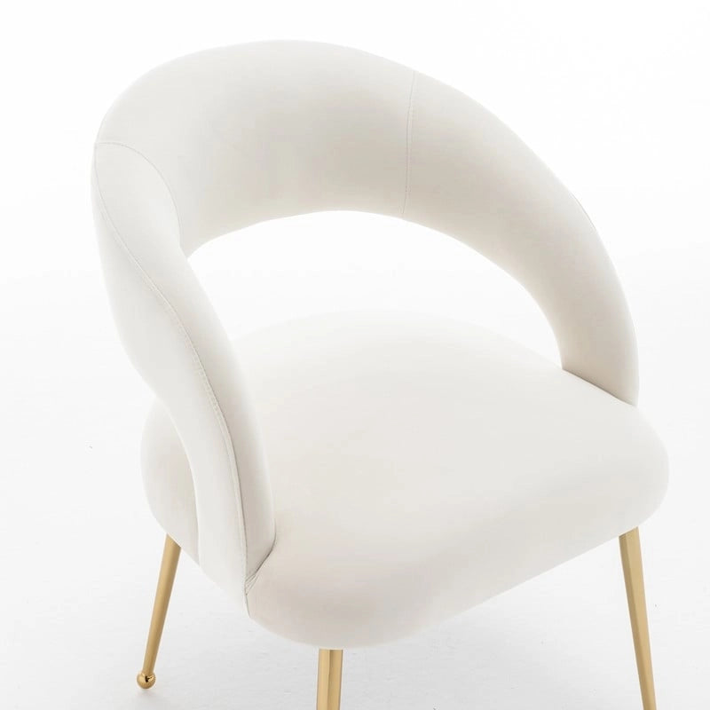 Ensemble de 6 chaises de salle à manger SEYNAR style moderne du milieu du siècle, revêtues de velours et à dossier ouvert