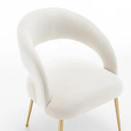Ensemble de 6 chaises de salle à manger SEYNAR style moderne du milieu du siècle, revêtues de velours et à dossier ouvert