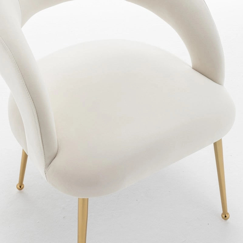Ensemble de 6 chaises de salle à manger SEYNAR style moderne du milieu du siècle, revêtues de velours et à dossier ouvert