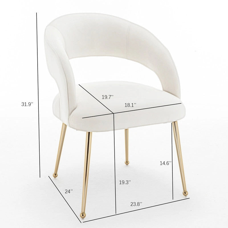 Ensemble de 6 chaises de salle à manger SEYNAR style moderne du milieu du siècle, revêtues de velours et à dossier ouvert