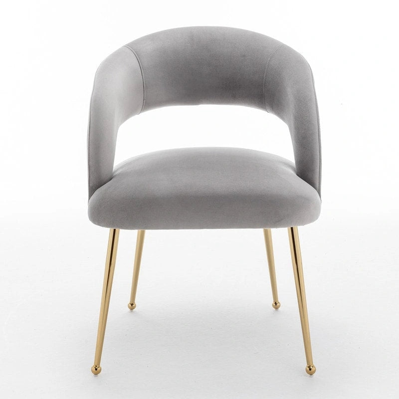 Ensemble de 6 chaises de salle à manger SEYNAR style moderne du milieu du siècle, revêtues de velours et à dossier ouvert