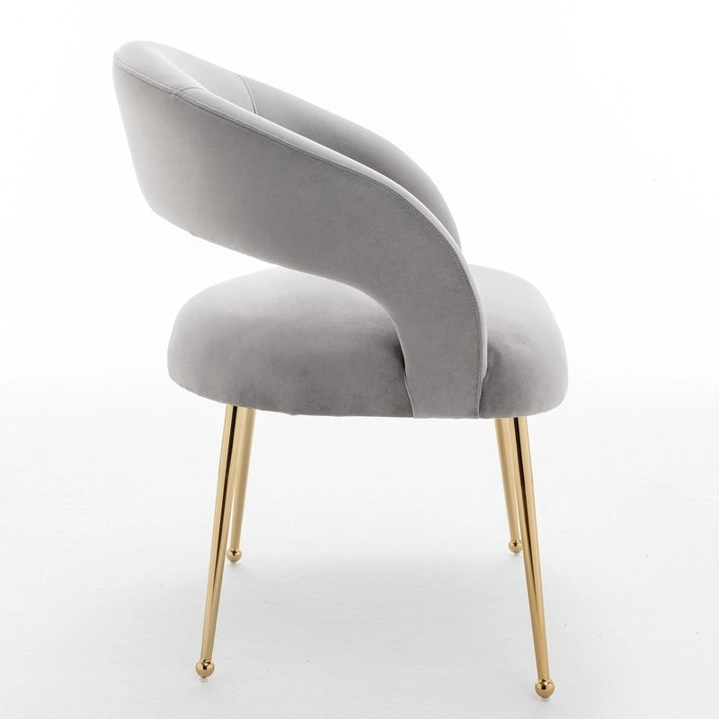 Ensemble de 6 chaises de salle à manger SEYNAR style moderne du milieu du siècle, revêtues de velours et à dossier ouvert