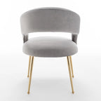 Ensemble de 6 chaises de salle à manger SEYNAR style moderne du milieu du siècle, revêtues de velours et à dossier ouvert