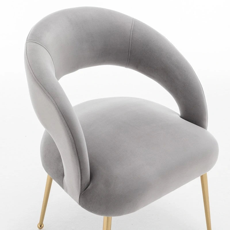 Ensemble de 6 chaises de salle à manger SEYNAR style moderne du milieu du siècle, revêtues de velours et à dossier ouvert